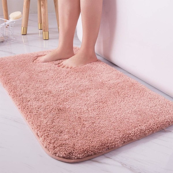 Vattenabsorberande Badrumsmattor, Badrumsmattor Golvmatta, Halkfria Sovrumsmattor, Barnmatta Lämplig För Badrum/Sovrum/Kök (Rosa, 31.5*19.7in)