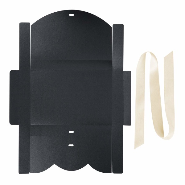 10 st presentförpackning, rektangulär presentask i kartong 26 * 17,5 * 3 cm med lock & dekorativt satinband, texturerad presentask, svart