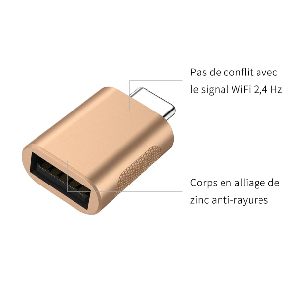 USB C - USB -sovitin (2 kpl), USB Type-C - USB -sovitin, Thunderbolt 3 - USB Female - OTG -sovitin MacBook Air 2020:lle, iPad Pro 2020 (kulta)