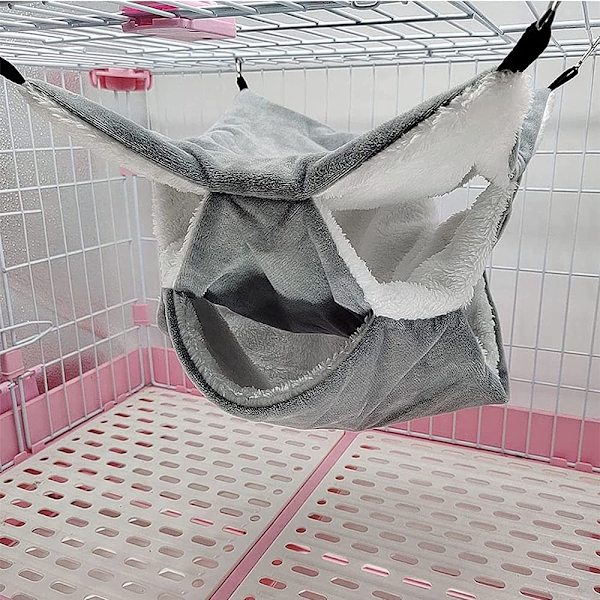 Hengekøye Seng Soveplass for Rotte Marsvin Gnager Ilder Chinchilla, Grå