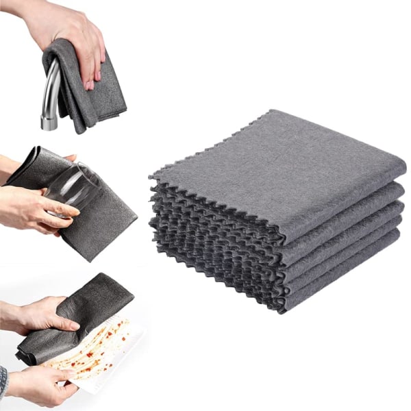 5-pack Tjocka Magiska Glasputsdukar, Ränderfri Återanvändbar Mikrofiberputsduk, Glasputsdukar, Inga Spår Absorberande, 30×30CM