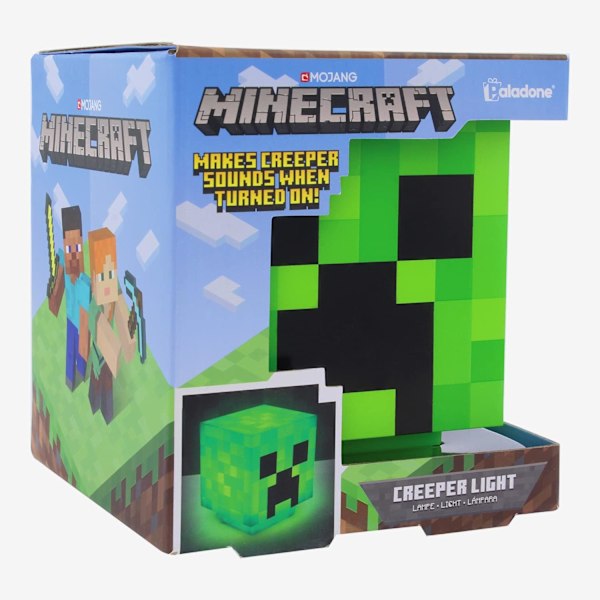 Minecraft Creeper Skrivebordslampe med Creeper-lyde, håndholdt natlampe til børneværelset eller gameren