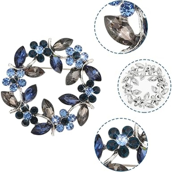 Kristallbroschnålar Rhinestone Broscher (blå) blue