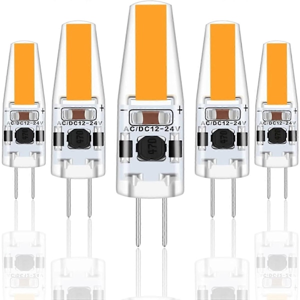 G4 LED 3W 12V AC/DC Glödlampor, G4 3W LED 30W Motsvarande Halogenlampa, 300LM, Varmvit 2700K, Ej Dimbar, 5-Pack