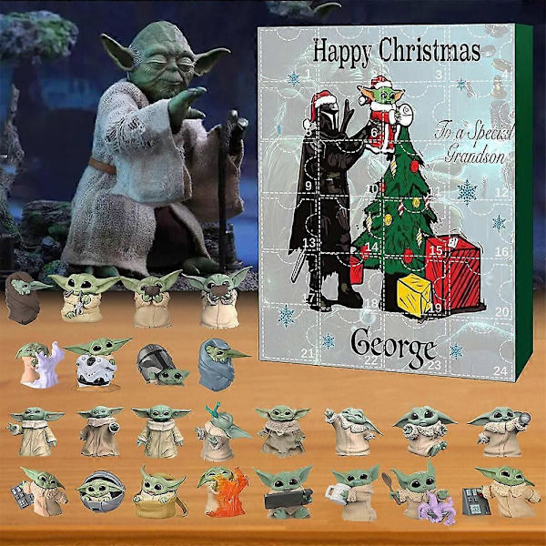 2024 Star Wars Julekalender 24 Dages Nedtælling The Mandalorian Baby Yoda Figurer Duk Legetøj Børn Overraskelse Julegave