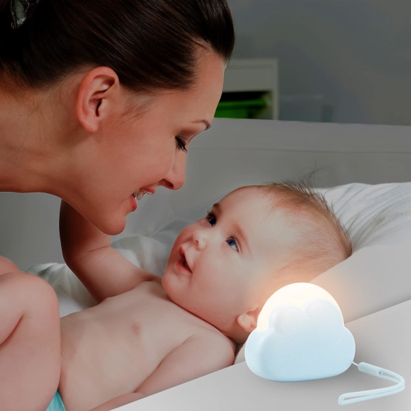 Uppladdningsbar baby , bärbar ficklampa för barn, sovrumsinredning, batteridriven nattlampa (blå)
