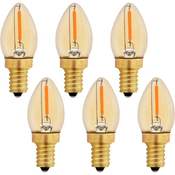 C7 E12 LED-lampa 220V, Vintage Edison-ljuslampa E12 0,5W Ersättning 5W, E12 LED-nattlampa, varmvit 2200K, ej dimbar