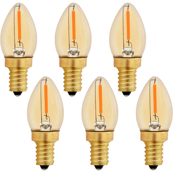 C7 E12 LED-pære 220V, Vintage Edison stearinlys pære E12 0,5W erstatning 5W, E12 LED natlys pære, varm hvid 2200K, ikke-dæmpbar
