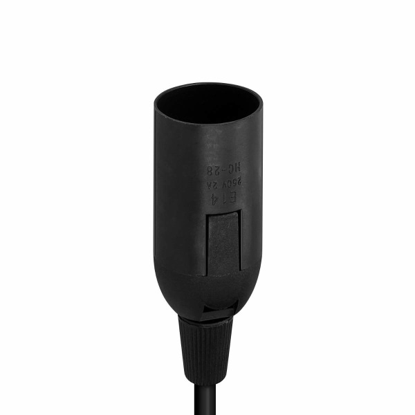 E27-sockel med sladd - Lamphållare för glödlampa med power eluttag och strömbrytare - 1,8m kabel