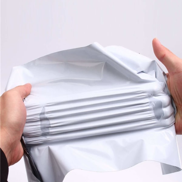 100 st Plastfraktpåsar Postkuvert Fraktkuvert för förpackning, förvaring, shopping-vit (25cm*35cm)