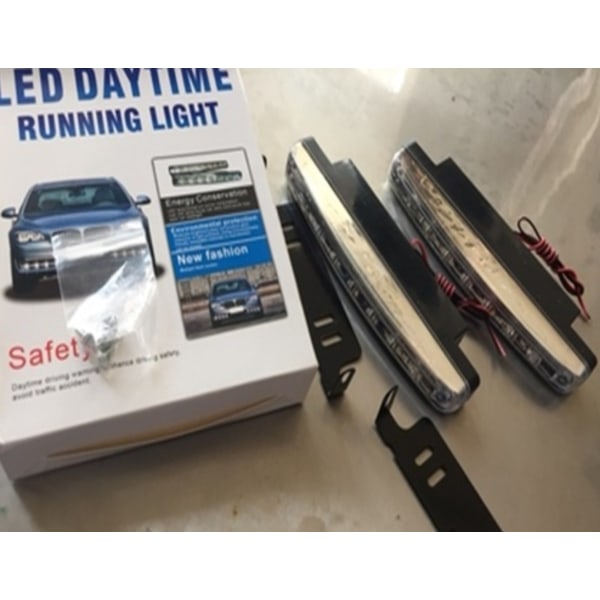 2 stk 8-LED Dagkjørelys Bil DRL Tåkelys Pære Super Lys Vanntett DC 12V