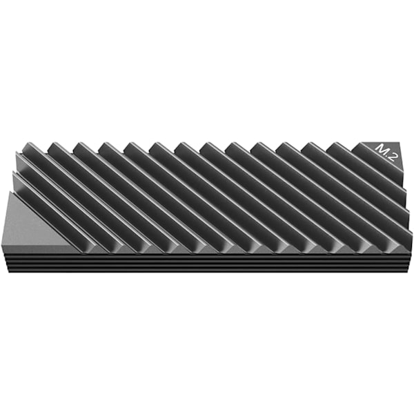 SSD-kylare i aluminium M.2 kylflänskylare med silikonvärmeplatta för PC/PS5 (grå) Grey