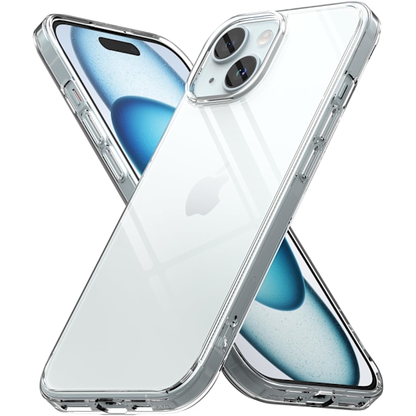 Kompatibel med iPhone 15 Skal, [Anti-Rep] Militärklassat Skydd Stöttåligt Transparent Skal Bumper Skydd för iPhone 6,1-Tum (2023) - Klar