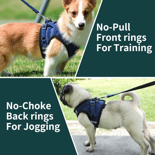 Pentuliivi turvavyö hengittävä vakosametti lemmikkieläinten kävelyvaljailla pienille ja keskikokoisille koirille (XS, tummansininen)