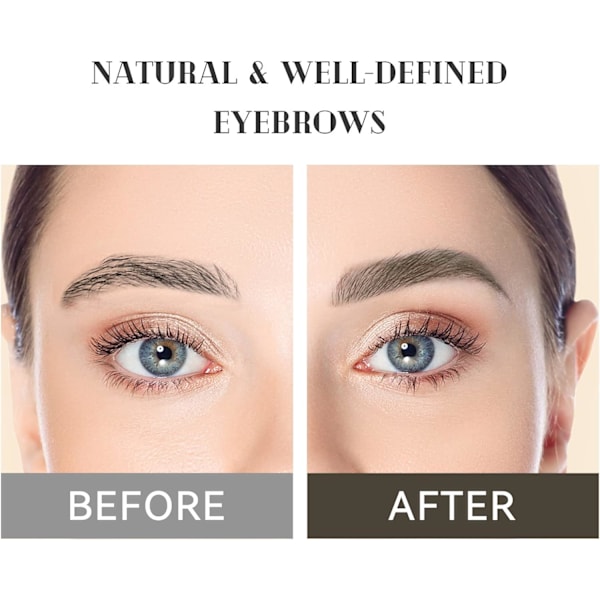 Flower Øjenbrynspen med dobbelt ende, vandfast brynpen, udtværingsfri langtidsholdbar øjenmakeup, pakke med 1 #04