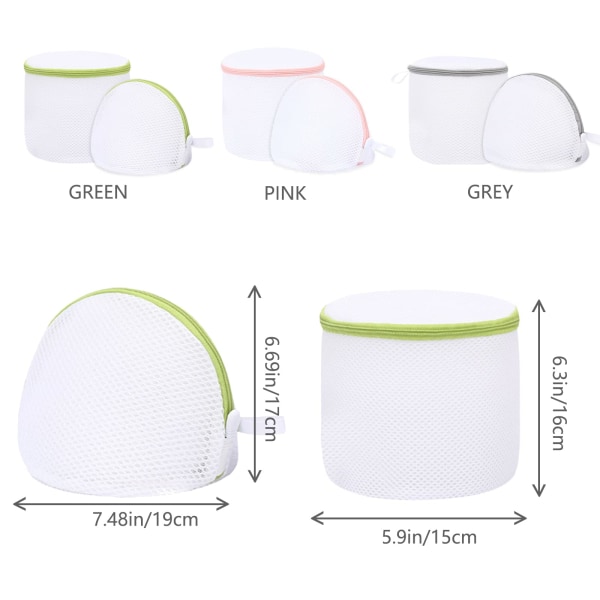 Bra Laundry Bags, 6Pcs Mesh Laundry Bags, Laundry Bags with Zips,Triangle&Cylindrical Zips Washing Machine Bag for Bra, Underwear, Socks