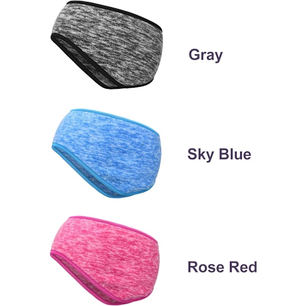 Pieces Korvaläppäpanta Täysi Peitto Korvasuojat Panta Urheilupanta Ulkoiluun ja Kuntoiluun Hemp gray + sky blue + rose red
