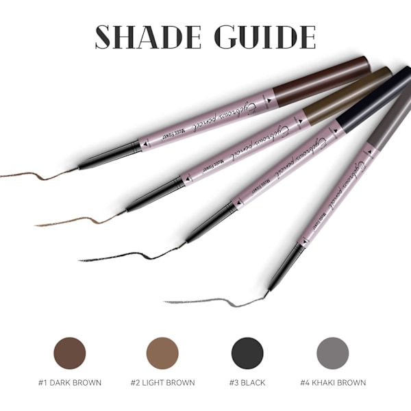 Ögonbrynspenna med dubbla ändar, Vattentät ögonbrynspenna, Kladdfri och långvarig ögonmakeup, 1-pack #01
