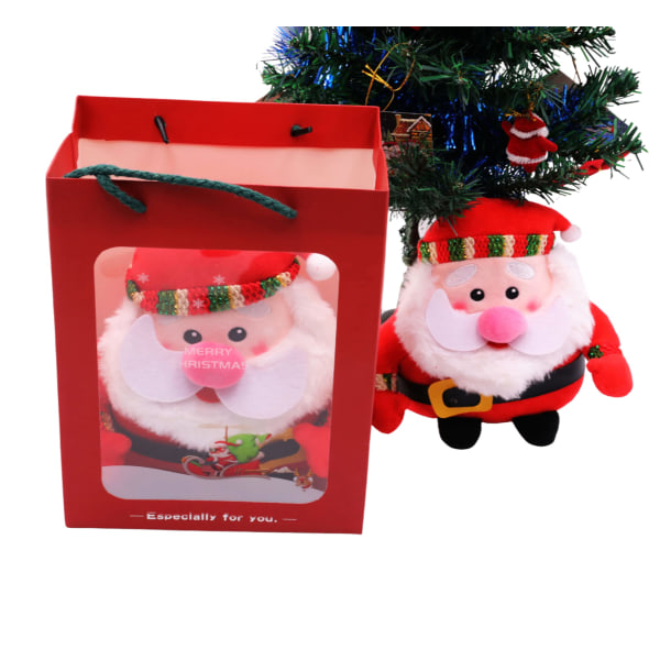 Julemand plysdukke, julefyldt Claus-legetøj, juleskrivebordsudsmykning Festival Fødselsdagsgave til familieven (rød, 42 cm)