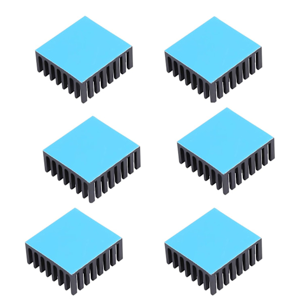 6 st små kylflänsar 25x25x10mm Aluminium kylfläns kylare, med termiskt ledande dubbelsidig tejp kylning för ASUS ROG Ally GPU IC-chips (svart)