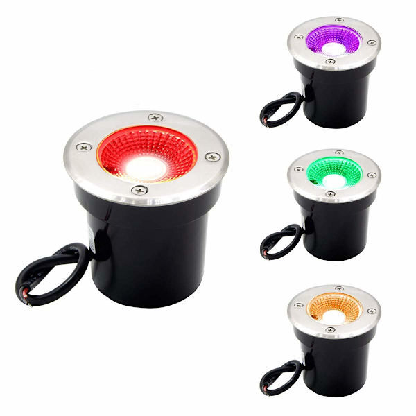 Vedenkestävä 3W 12V P67 maisemavalo poluille, patioille, portaille, ulkopuutarhavalaistukseen (RGB) Punainen valo