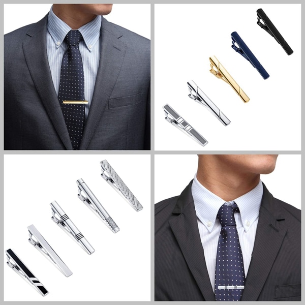 10 stk kobber slipsstangsett for menn Bryllupsdagsklips for virksomhet og hverdagsliv Sølv Gull Svart Blå