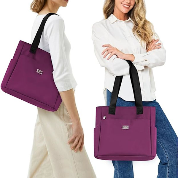 Axelväska, Vattentät Tote Bags Lätt Tote Bag Med Flera Fack Pendlaraxelväska purple