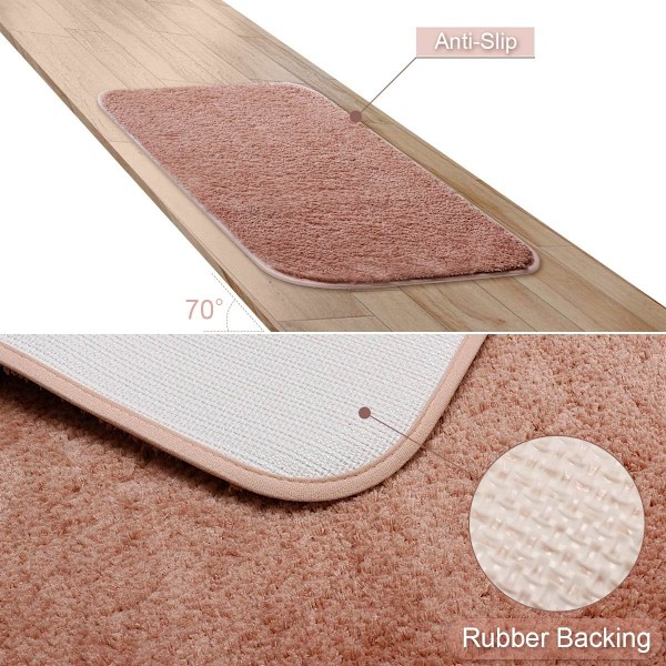 Vattenabsorberande Badrumsmattor, Badrumsmattor Golvmatta, Halkfria Sovrumsmattor, Barnmatta Lämplig För Badrum/Sovrum/Kök (Rosa, 31.5*19.7in)