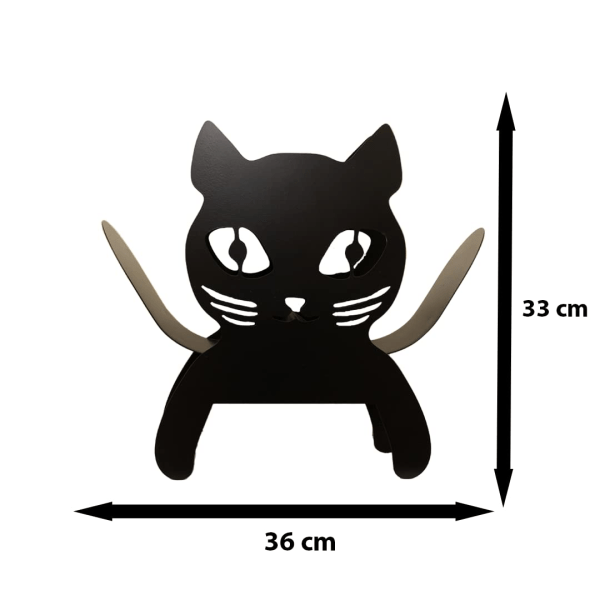 Uutuus Black Cat WC-rullapidike Metallinen Kylpyhuone Kitty Kitten Säilytyskaappi Rullateline Seinäasennettu Vapaasti seisova tilava Tilaa jopa 5 rullalle