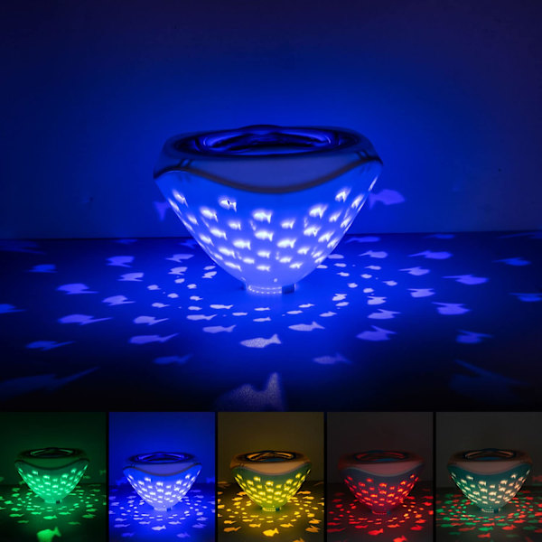 Badekar Diskolys Vandtæt LED Badelys RGB Flydende Undervands Diskolys til Badetid, Damme, Poolfester