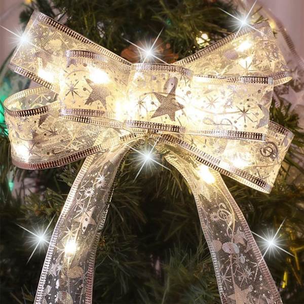 Juletrærlys, 5m 50 LED juletrerbånd Vanntett fe lys Juledekorasjoner Gardinlys Hengende fe lys .Sølv Silver