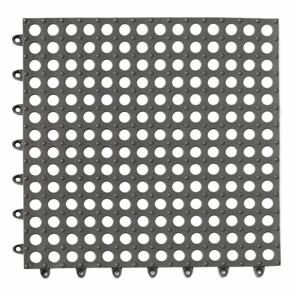 10 stk. Sammenlåsende PVC Gulvfliser med Massasje Dreneringshull - DIY Størrelse Kjøkken Bad Sklisikre Gulvfliser Matte