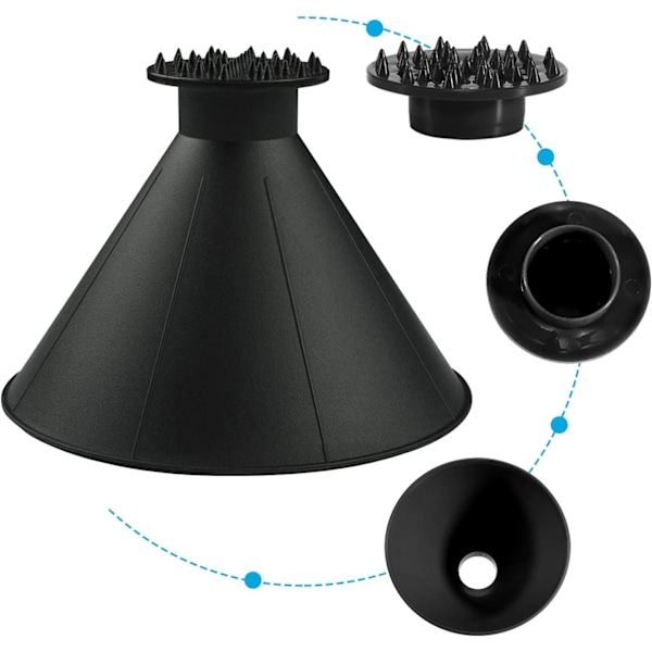 Taianomaiset Jääkaapimet Auton Tuulilasiin - 2 Pakkausta Cone Magic Auton Jääkaapimia Suppilolla, Pyöreä Lumikaapimi Joululahjaksi Black