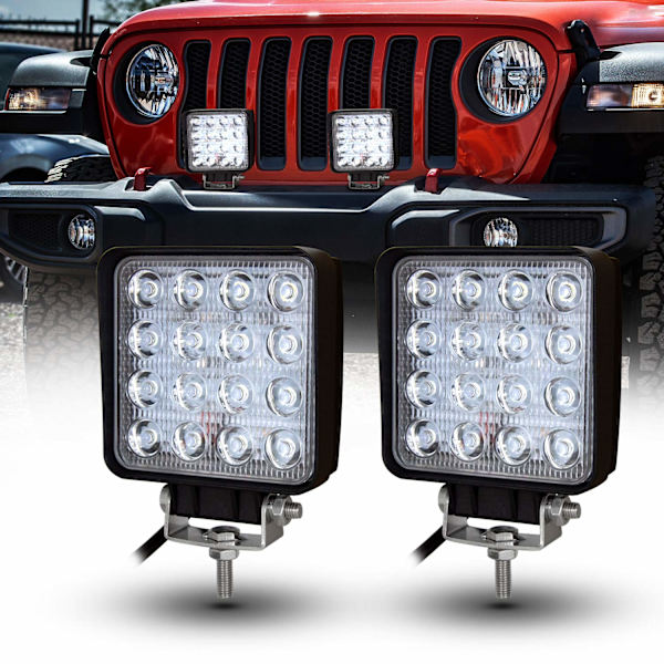 2 stk. 4 tommer 48W Spot Light Arbejdslygte LED, Bred Stråle Arbejdslygte til Off Road Truck SUV og 4x4 Tågelygte
