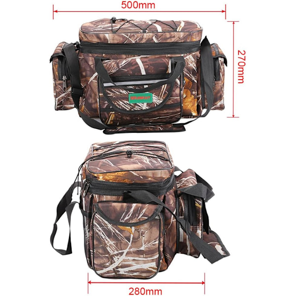 Karpin Kalastuslaukku Yhden Olkapään Merikalastusvälinelaukut Kantolaukku Camouflage Ulkoilu Kantolaukku Vaellusmatkailupaketti 50CM*28CM*27CM