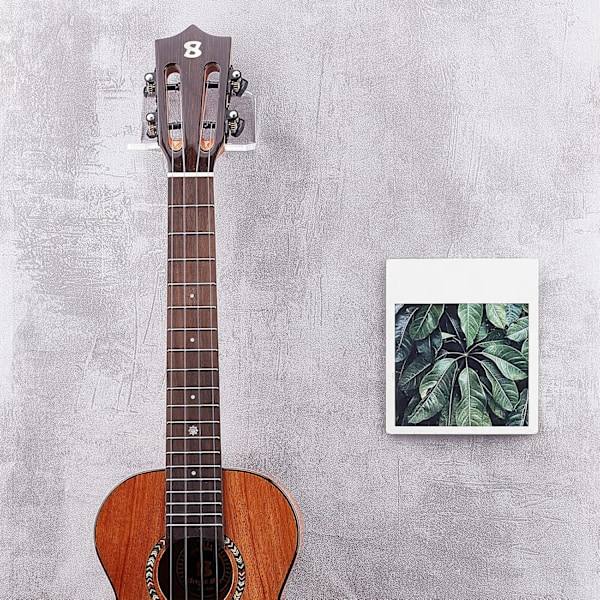 2 sett Akryl Gitar Veggfeste, Klar Gitar Veggfeste med 4 stk Jernskruer og Plastplugger 9.4x10x4.85cm Gitar Veggkrok Feste for Gitar