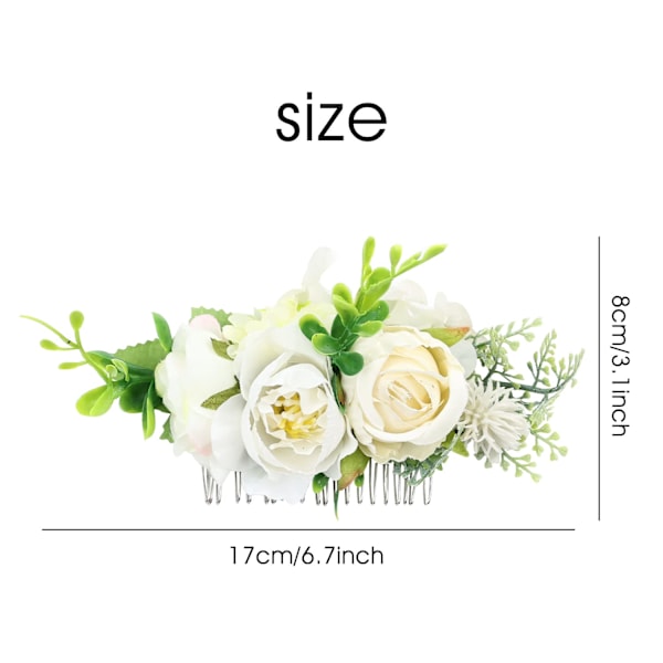4 Pakke Kunstige Roseblomst Metall Sølv Hårkammer Sidekammer Hårspenner Bryllup Dekorativt Hodeplagg Hårknute Chignon Twist Hårtilbehør for Kvinner