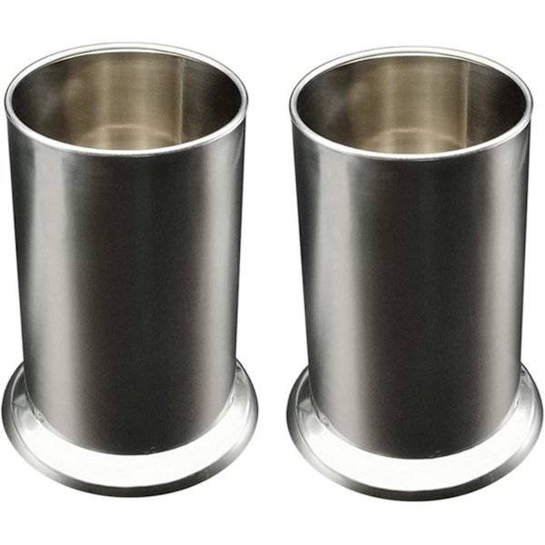 2X Rustfrit Stål Halmholder, Bordplade Halm Dispenser, Bestikarrangør, Skeer Gaffler Spisepinde Opbevaring