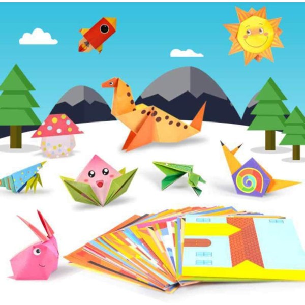 108 sidor Baby Origami Tecknad Djurbok Gör-det-själv handgjorda papperskonst Baby Dagis Presenter för tidig inlärning Livsstil och djurstil