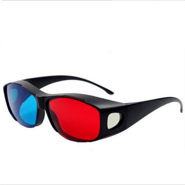 1 pakke rødblå 3D-briller med brilleetui Cyan Stereoskopisk Enkel 3D-briller 3D-filmspill