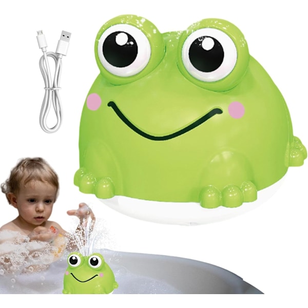Groda Babybadleksaker, Automatisk Sensor Vattenfontän Sprinkler, Blinkande Färgglatt Ljus Badkar & Poolleksak, 11.2x10x9.5cm