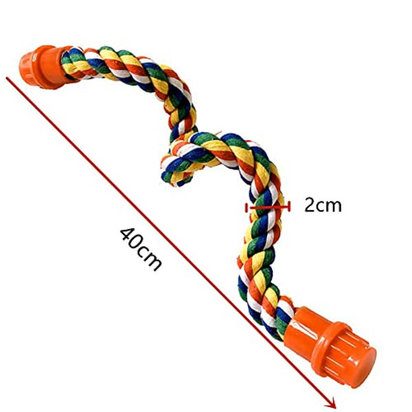 Lemmikkilintujen värikäs puuvillainen seisova köysiperkkä lintujen kiipeilyyn papukaijalle, lelut lintujen perkkä, häkin köysi papukaijoille 40CM, 2kpl