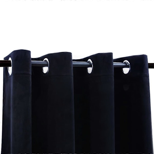 Pimennysverhot renkailla, 2 kpl musta 137x241 cm, sametti