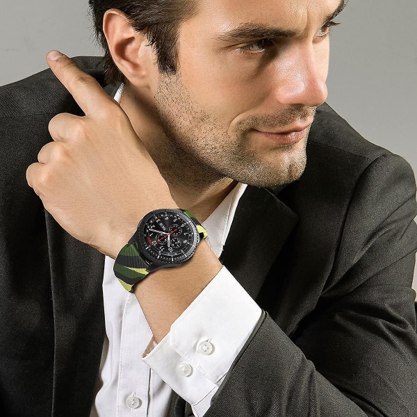 22 mm watch kompatibelt för Samsung Galaxy Watch 3 45 mm/ watch 46 mm band/växel S3 Frontier/klassisk, 22 mm mjukt silikon Smart Watch -band Casua