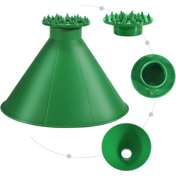 Taianomaiset Jääkaapimet Auton Tuulilasiin - 2 Pakkausta Cone Magic Auton Jääkaapimia Suppilolla, Pyöreä Lumikaapimi Joululahjaksi Green