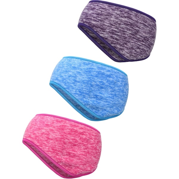 Pieces Ørevarmere Pannebånd Full Dekning Øreklokker Pannebånd Sportspannebånd for Utendørs Sport og Trening Purple + sky blue + rose red