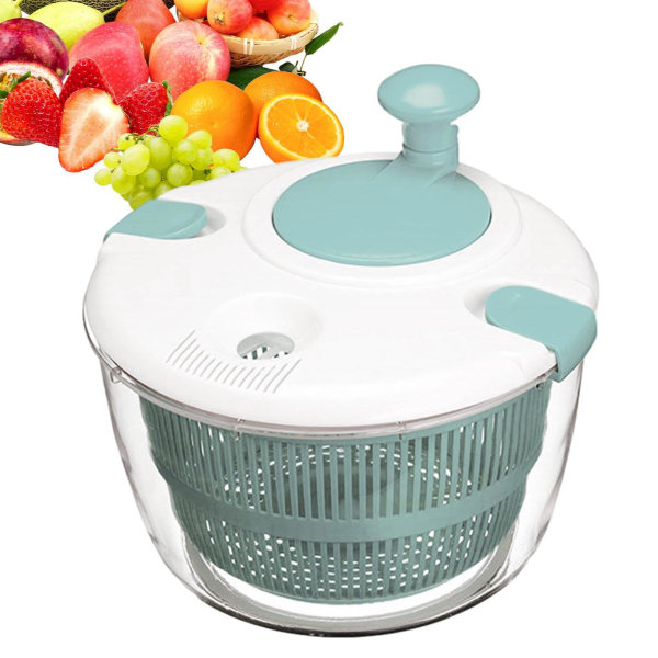 Salatspinner, Salatvasker, Stor Kapasitet Fruktvasker Og Spinnende Sil, Multifunksjonell Salatbolle Spinner Med Rotasjonshåndtak