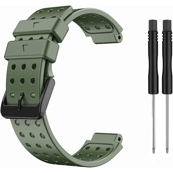 Army Grøn Rem til Garmin Approach S20/S5/S6, Blød Silikonerem, Kompatibel med Garmin Forerunner 220/230/235/620/630/735XT/235lite