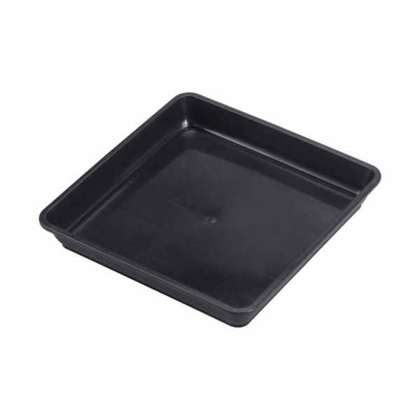 10 st Fyrkantiga Växtfat Plast Växtkruka Fat Blomkruka Fat för Inomhus Utomhus Hem Trädgård (18 * 18 * 13cm, Svart)
