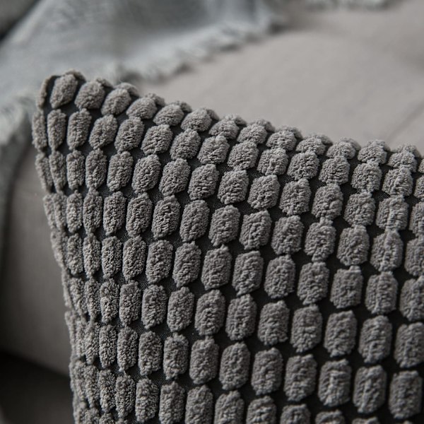 Corduroy Granule Pudebetræk Dekorative Pudebetræk Aflange Bløde Pellets Solid Pudebetræk til Sofa Soveværelse 12x20 Tommer 8#Grey